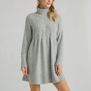 Free People Jaci Sweater Soft Heather Grey Knit Dress Sz S